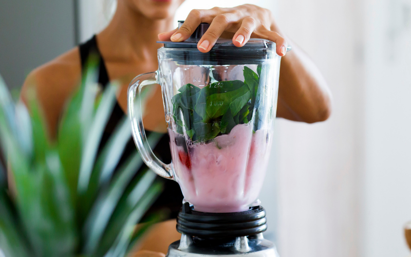 Woman eating a healthy smoothie
