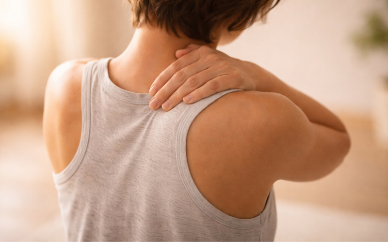 Woman with shoulder pain
